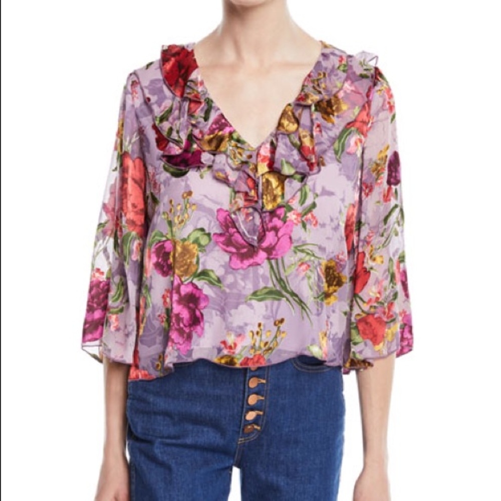 Alice + Olivia cabella v-neck floral top